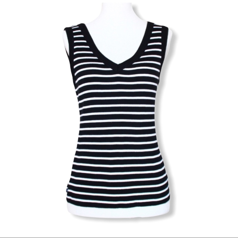 Lauren Ralph Lauren Black White Stripe Tank Top